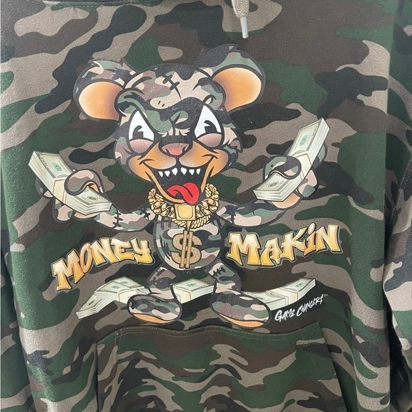 Game Changer amo print hoodie streetwear front pocket hood XL unisex - Picture 5 of 7